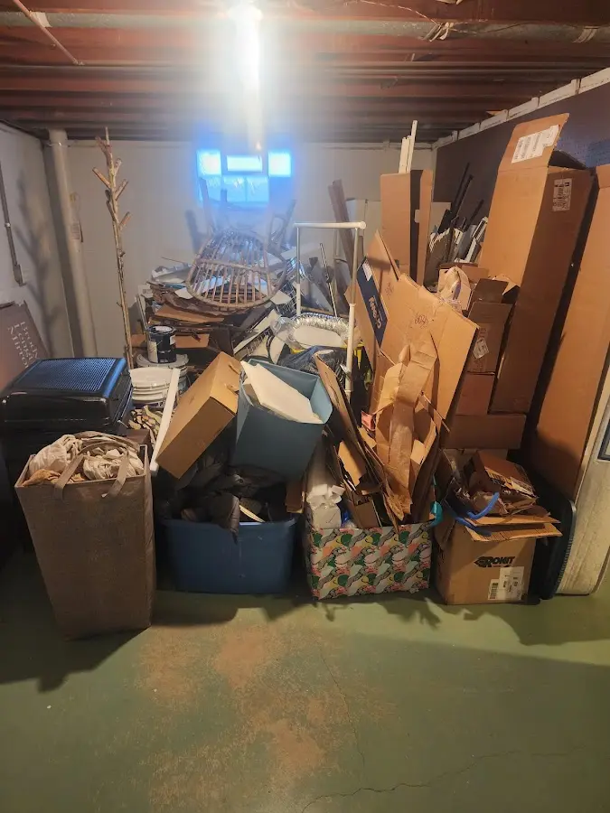 Roll-off dumpster container at job site for 4 Yard Dumpster Rental in Decatur